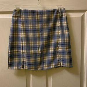 blue plaid skirt unworn